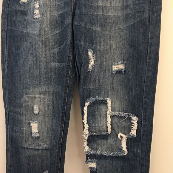 CJ Black Men’s Low Rise Slim Straight Patchwork Blue Jeans | 30/32 - Picture 3 of 5